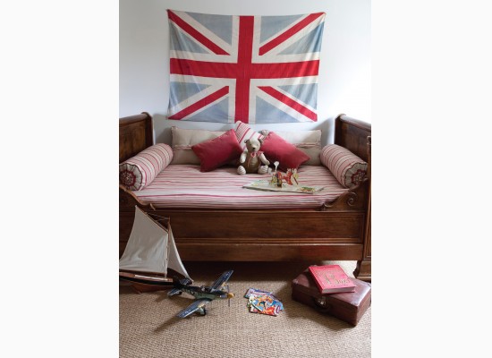 Anglická vlajka v dětském pokoji