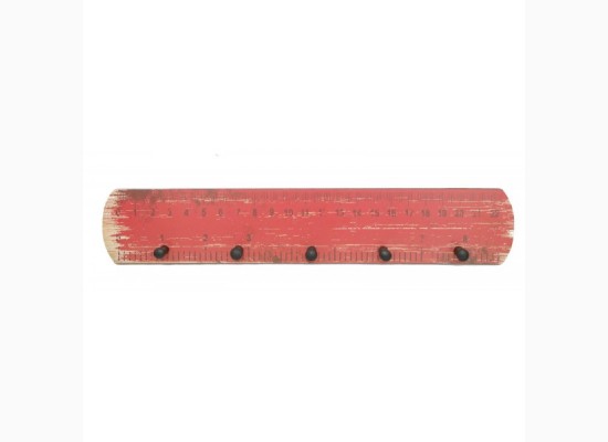 Dřevěný věšák motiv metru červený