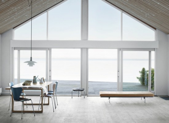 Minimalistický obývací pokoj ve skandinávském designu