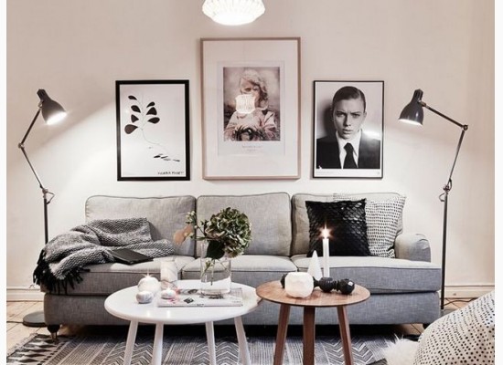 Obývací pokoj v šedých tónech