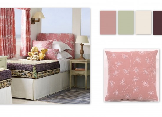Růžový pastelový pokojíček ve francouzském stylu
