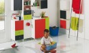 Dětská koupelna s veselým úložným systémem