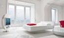 Italská luxusní ložnice s postelí na kruhovém podstavci