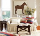 Obývací pokoj s obrazem koně