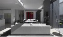 Opravdu velký obývací pokoj v šedé barvě